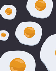 Seamless Fried Egg Pattern Vector