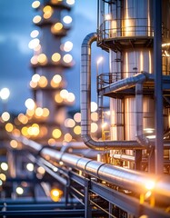 Industrial refinery at night