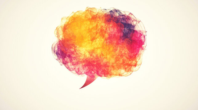 A conversation bubble filled with warm colors, symbolizing open mental health discussions. - Powered by Adobe