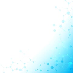 Blue molecule network corner design