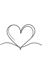 Simple heart drawing, landscape, love, card