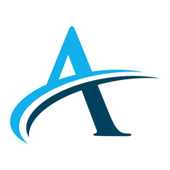 Letter A Logo with Swoosh Graphic