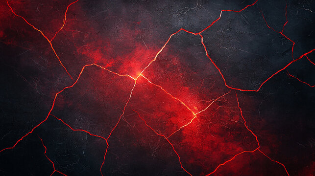 Fiery Cracked Surface with Intense Red and Black Tones