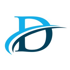 Letter D Logo with Swoosh Graphic