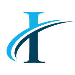 Letter I Logo with Swoosh Graphic