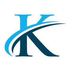 Letter K Logo with Swoosh Graphic