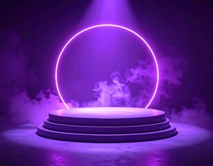Purple Neon Stage Display Design