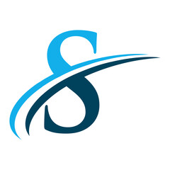 Letter S Logo with Swoosh Graphic