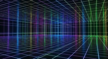 Fototapeta premium Abstract Colorful Grid Pattern.