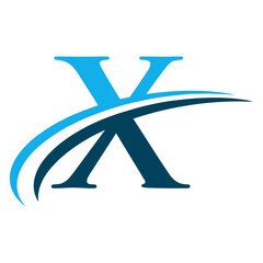 Letter X Logo with Swoosh Graphic