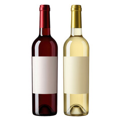 A Wine Bottle Mockup for Label Design and Branding, Cut Out, Clipping Path, Isolated on a Transparent PNG Background.