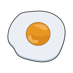 Sunny Side Up Fried Egg Vector Clipart