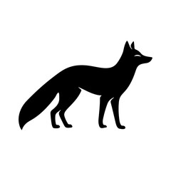 Fox silhouette illustration in clean vector style. Minimal and elegant animal design suitable for logos, branding, wildlife art, decorative graphics, and nature-inspired projects.