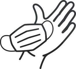 Obraz premium Hand Holding Medical Face Mask On White Background vector illustration