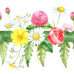 Watercolor floral border (2)
