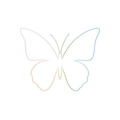 Pastel outline butterfly