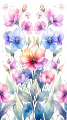 Watercolor floral bouquet arrangement