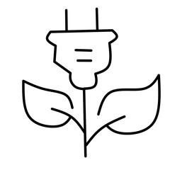 leafy electricity icon vector