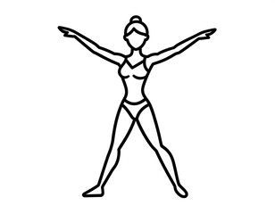Woman, Fitness, Pose, Studio, Exercise, Guide