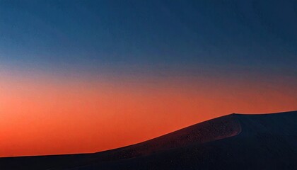 Night Sky Over a Silhouette Hill at Sunset