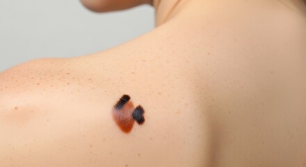 Fototapeta premium Skin Lesion on Upper Back.
