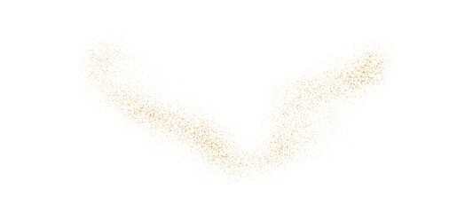 Golden dot polka stripe dust holiday shine, confetti. Fluid gold glitter spark particle motion wave. Decoration for luxury background, carnival party, event, birthday, Christmas. Vector illustration