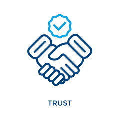 Obraz premium Trust Icon Outline color Style. Vector Illustration For Graphic Design