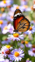 Naklejka premium Butterfly on a flower (10)