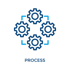 Process Icon Outline color Style. Vector Illustration For Graphic Design