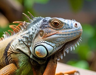 Fototapeta premium Close-up of a colorful iguana