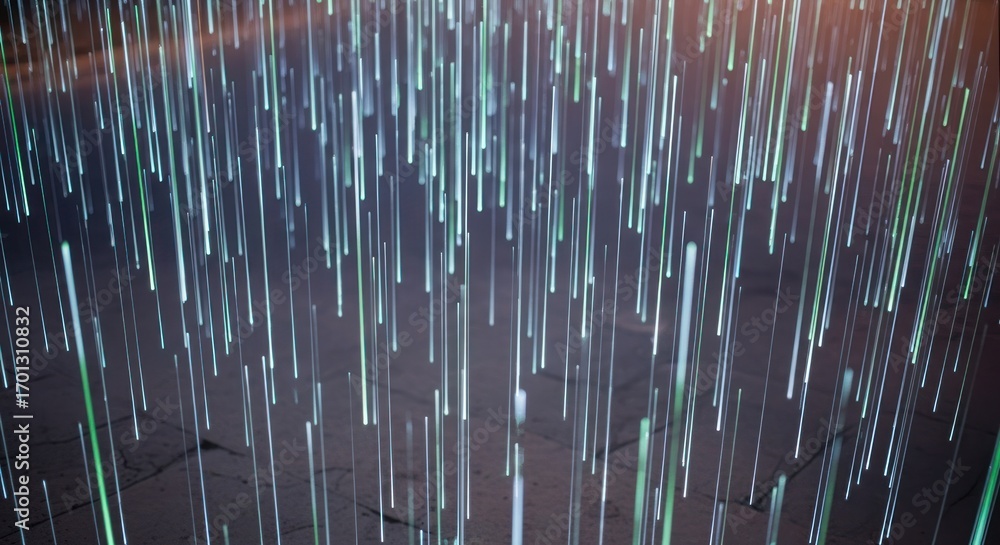 Aufkleber abstract image with descending teal bars casting subtle light onto a surface