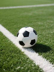 photograph of a classic black and white soccer ball