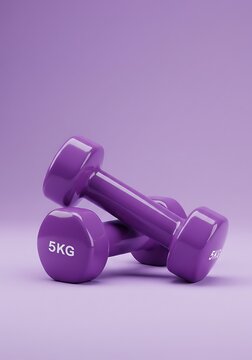 Purple 5kg Dumbbells, Fitness Equipment