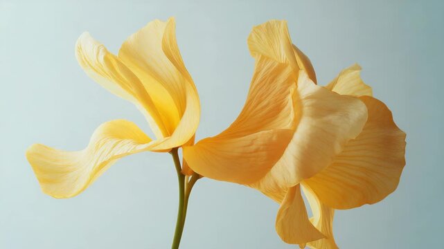 Elegant yellow flower close-up with soft background for nature videos