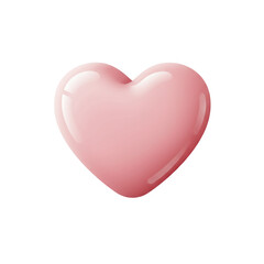 Soft Pink Glossy Heart Embossed on a Muted Background, Symbolizing Love and Tenderness