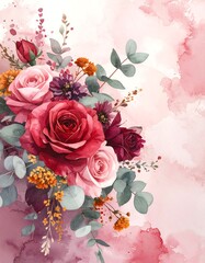 Watercolor floral bouquet