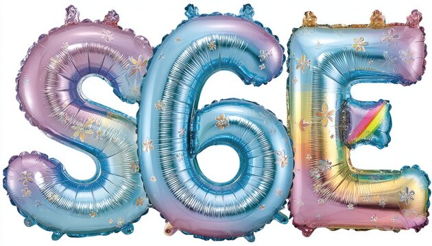 Rainbow Foil Letter Balloons