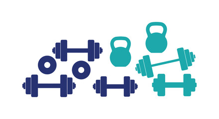 fitness equipment including dumbbells kettlebells and weight plates
