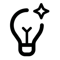 Lightbulb icon. idea, innovation, creativity, thinking, solution, concept, imagination, vision, insight. Vector Icon Illustration