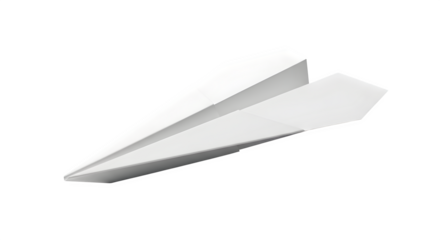 Paper airplane isolated on transparent background, a symbol of freedom and travel