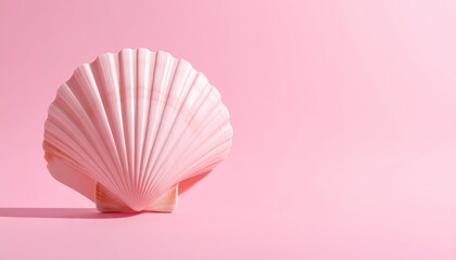 Pink Seashell on Pink Background