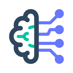 Intelligence icon. brain, smart, knowledge, thinking, logic, data, mind, cognition, idea. Vector Icon Illustration