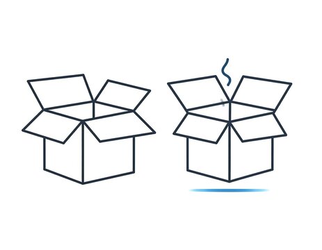 Open box, hot item, delivery, white background, e-commerce