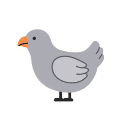 Stylized Minimalist Bird Illustration with Glowing Orange Beak and Subtle Shadows