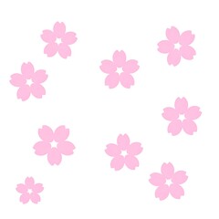 Pink cherry blossoms falling, spring background