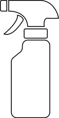 Spray Bottle Outline  - 2px black outline icon