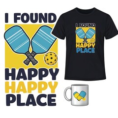 Pickleball T-Shirt and Mug Design Mockup