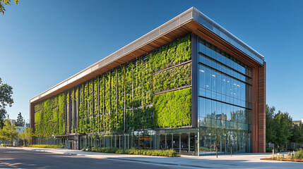 Obraz premium Modern sustainable home surrounded by natural greenery high resolution picture