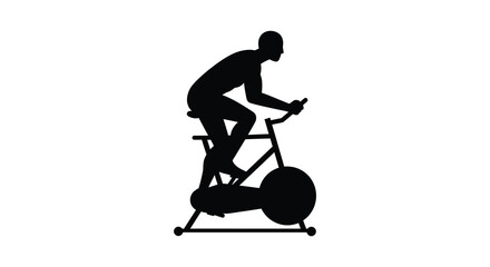 a man exercising on stationary bike silhouette