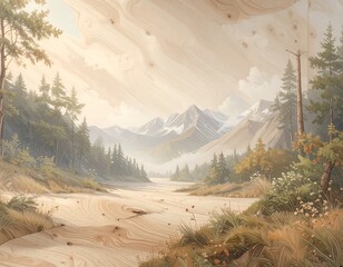 Scenic mountain valley landscape